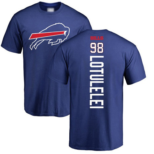 Men NFL Buffalo Bills 98 Star Lotulelei Royal Blue Backer T Shirt